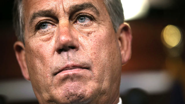 PHOTO: U.S. Speaker of the House Rep. John Boehner (R-OH) speaks during his weekly news conference June 6, 2013 on Capitol Hill in Washington, DC.