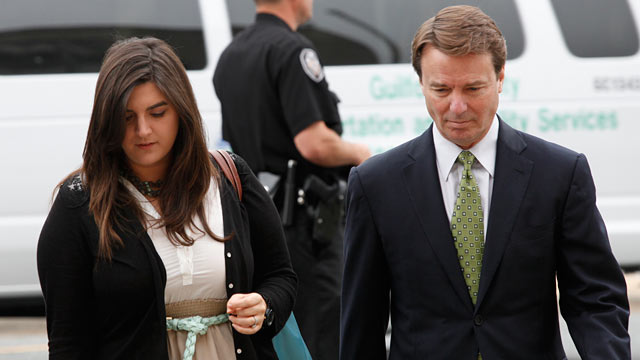 PHOTO: John Edwards, right, and his daughter Cate Edwards enter the federal courthouse for John Edwards trial in Greensboro, N.C., May 15, 2012.