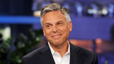 PHOTO: Former Governor Jon Huntsman appears on the Tonight Show With Jay Leno at NBC Studios on February 7, 2012 in Burbank, California.