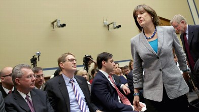 IRS Director of Exempt Organizations Lois Lerner leaves a hearing of the House Oversight and Government Reform Committee, May 22, 2013, in Washington.