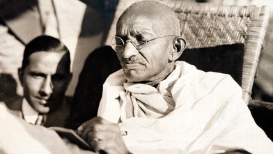 PHOTO: Mahatma Gandhi on board the SS Rajputanaa­, 1931.