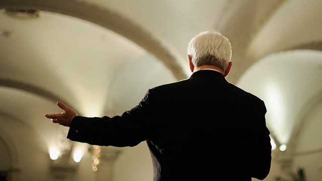 PHOTO: Newt Gingrich speaks during a town-hall meeting, one day before a GOP debate at the Ronald Reagan Presidential Library in Simi Valley, Sept. 6, 2011 in Pasadena, California.