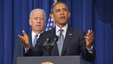 PHOTO: President Barack Obama speaks on proposals to reduce gun violence as Vice President Joe Biden watches, Jan. 16, 2013, in Washington, DC.