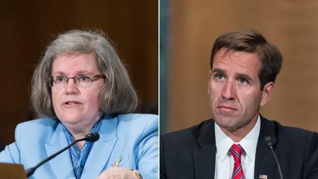 PHOTO: Holly Petraeus, left, and Beau Biden, right, testify during the Senate Banking, Housing and Urban Affairs Committee hearing on "Empowering and Protecting Servicemembers, Veterans and their families in the Consumer Financial Marketplace: A Status Up
