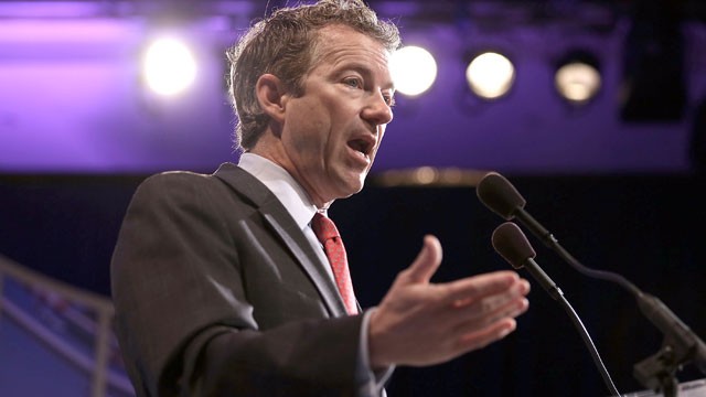 PHOTO: Senator Rand Paul (R-KY) addresses a breakfast meeting of the 2013 Annual Legislative Summit of U.S. Hispanic Chamber of Commerce March 19, 2013 at Capitol Hilton Hotel in Washington, DC.
