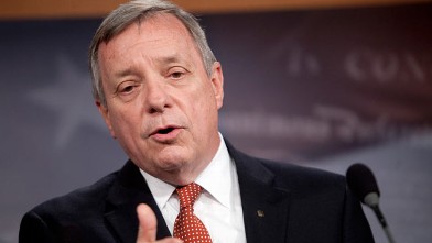 PHOTO: Senator Richard Durbin, a Democrat from Illinois, speaks during a news conference in Washington, D.C., U.S., June 30, 2011.