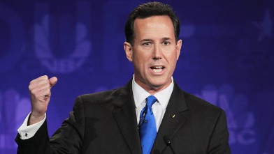 PHOTO: Former U.S. Sen. Rick Santorum speaks during a debate hosted by CNBC and the Michigan Republican Party at Oakland University in this Nov. 9, 2011 file photo.
