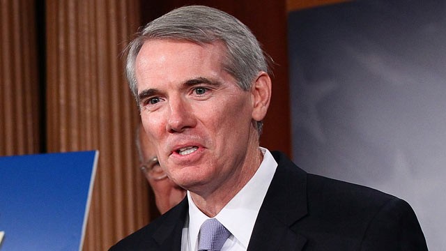 PHOTO: Sen. Rob Portman (R-OH) speaks during a press conference urging U.S. President Barack Obama to submit pending trade agreements to the U.S. Congress at the U.S. Capitol Sept. 7, 2011 in Washington, DC.