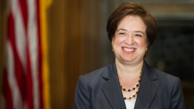 PHOTO: Elena Kagan smiles to the applauding crowd in attendence after being sworn in as the 112th justice of the United States, and only the 4th woman to take the job, at the West Conference room of the US Supreme Court  in Washington on August 7, 2010.