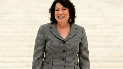 PHOTO: U.S. Supreme Court Associate Justice Sonia Sotomayor poses for photographers during a photo-op after an investiture ceremony at the U.S. Supreme Court September 8, 2009 in Washington, DC.
