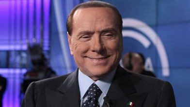 PHOTO: PDL Leader Silvio Berlusconi attends "Porta A Porta" TV Show, Feb. 20, 2013, in Rome, Italy.