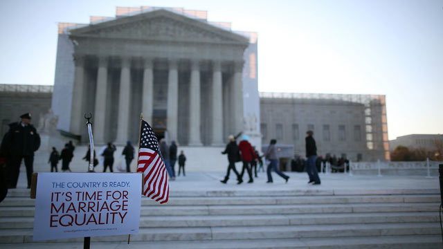 PHOTO: The court is scheduled to hear arguments on whether Congress can withhold federal benefits from legally wed gay couples by defining marriage as only between a man and a woman.