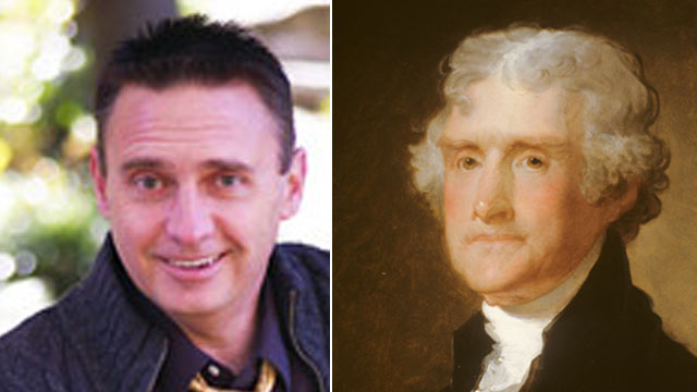 PHOTO: A Kansas man and self-proclaimed libertarian formerly named Jack Talbert, left, has legally changed his name to Thomas Jefferson, right, and is running for public office.