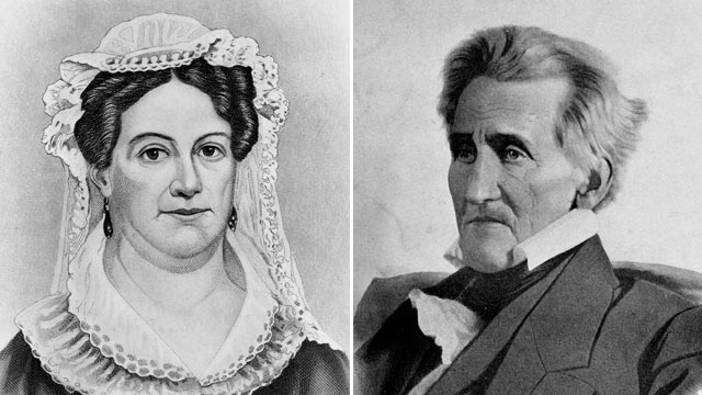 PHOTO: Mrs. Andrew Jackson, bust portrait, circa 1883; President Andrew Jackson, the 7th president on the U.S. is shown in an undated portrait.