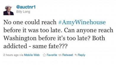PHOTO: Billy Long tweeted this controversial tweet comparing Amy Winehouse and the debt ceiling negotiations.