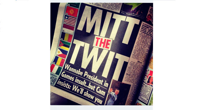 PHOTO: The headline in The Sun in London on July 27, 2012, which was tweeted by Emily Friedman.