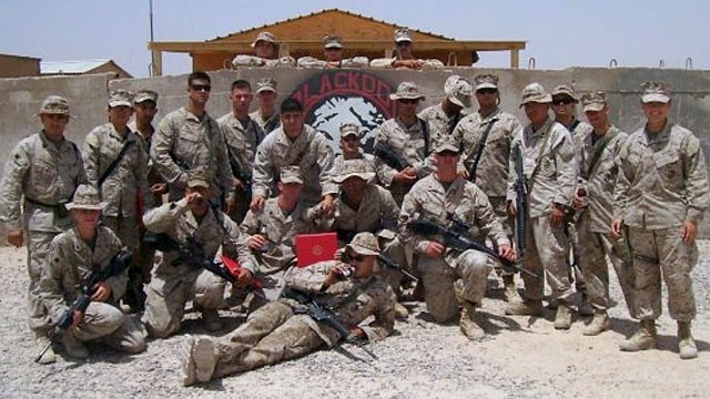 PHOTO: Marine Oyoana Allende, second from the left in the back, with her unit in Iraq, a few weeks before the attack that killed six American troops, including three females in what was the one of the deadliest attacks on female troops in U.S. history.