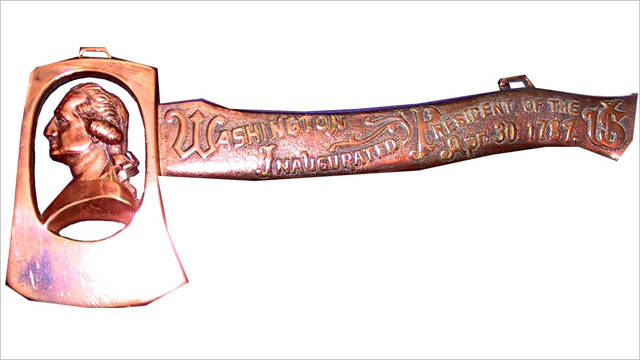 PHOTO: George Washington inaugural centennial hatchet