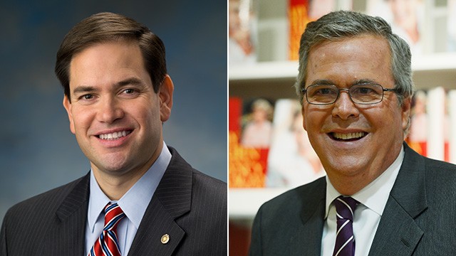 PHOTO: Marco Rubio, left, and Jeb Bush, right, will appear on "This Week".