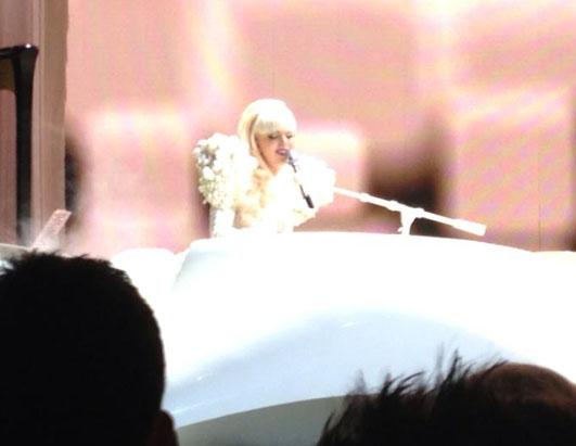 Gaga Performs for Obama Staffers