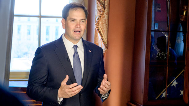 PHOTO: U.S. Senator Marco Rubio, R-Fla., rehearsed the Republican address to the Nation, Feb. 12, 2013.