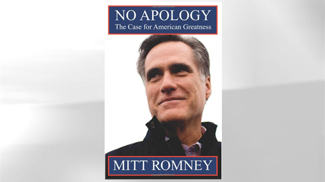 The cover of the book "No Apology: Believe in America" is shown.