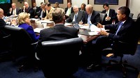 PHOTO President Barack Obama holds a strategy review on Afghanistan in the Situation Room of the White House, Sept. 30, 2009.