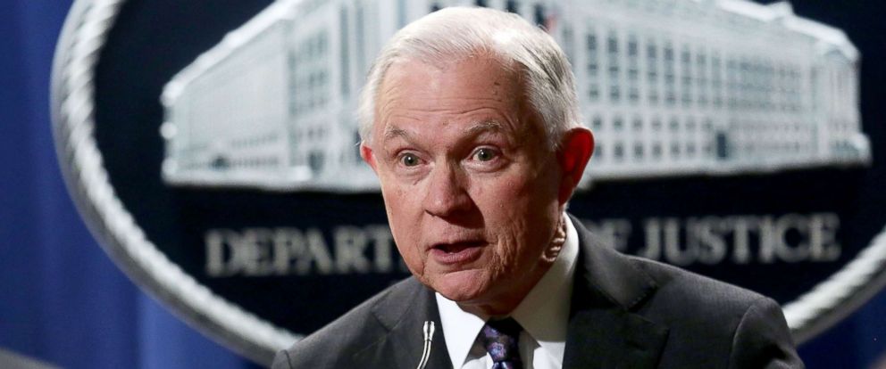 PHOTO: Attorney General Jeff Sessions speaks during a news conference at the Justice Department, Nov. 29, 2017, in Washington, DC. 