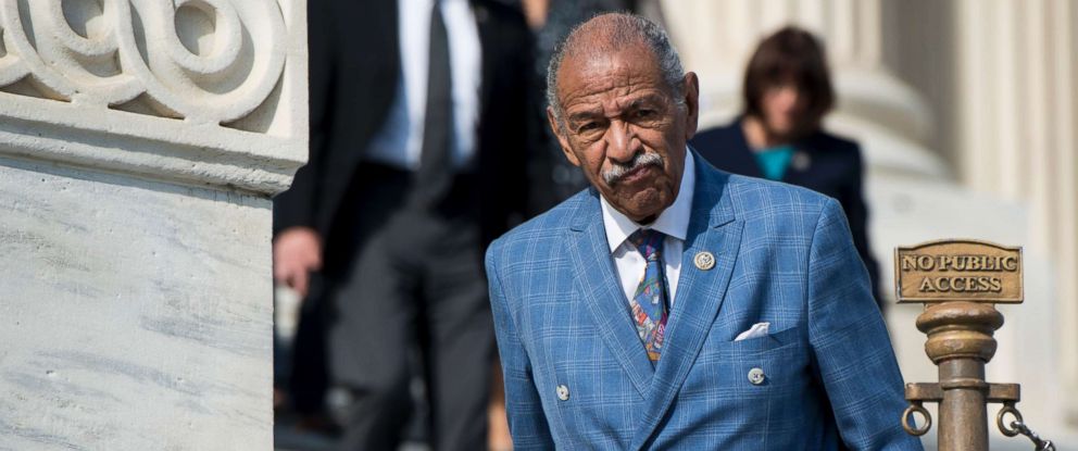 PHOTO: Rep. John Conyers, D-Mich., walks down the House steps after voting in the Capitol, Nov. 3, 2017 in Washington, D.C.