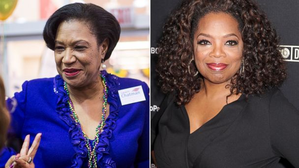 Lavern Chatman, candidate for Congress in Virginia, attends a fundraiser in Alexandria, Virginia on March 1, 2014 and Oprah Winfrey attends a movie film premiere in Hollywood, Calif. on March 10, 2014. lavern chatman oprah winfrey split jc 140610 16x9 608 Oprah Endorsed Democrat Comes In Nearly Last In Virginia Race