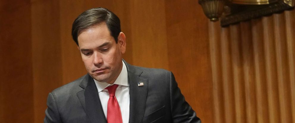 PHOTO: Senate Foreign Relations Committee Sen. Marco Rubio, R-Fla., takes his seat for a hearing on North Korea on Capitol Hill in Washington, Nov. 14, 2017.