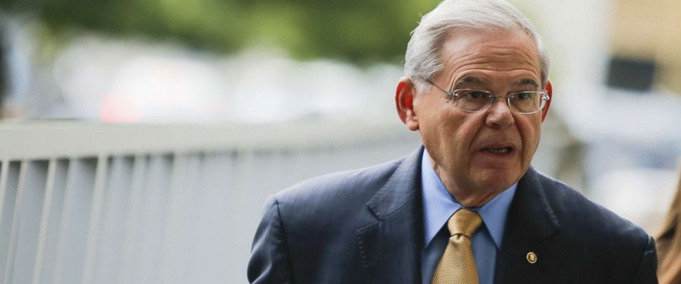 PHOTO: Sen. Robert Menendez (D-NJ) arrives at federal court for his trial on corruption charges, Sept. 6, 2017, in Newark, N.J.