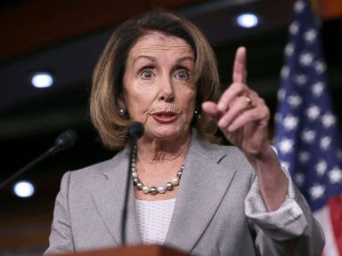 PHOTO: House Minority Leader Nancy Pelosi (D-CA) holds her weekly news conference in the U.S. Capitol Visitors Center, Nov. 30, 2017, in Washington, D.C.