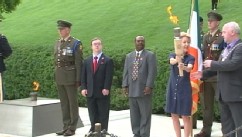 VIDEO: The Irish Army takes fire from JFK's Arlington Memorial to his ancestral home.