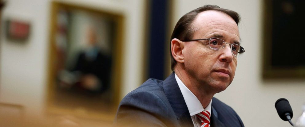 PHOTO: Deputy U.S. Attorney General Rod Rosenstein testifies to the House Judiciary Committee hearing on oversight of the Justice Department on Capitol Hill in Washington, D.C., Dec. 13, 2017. 