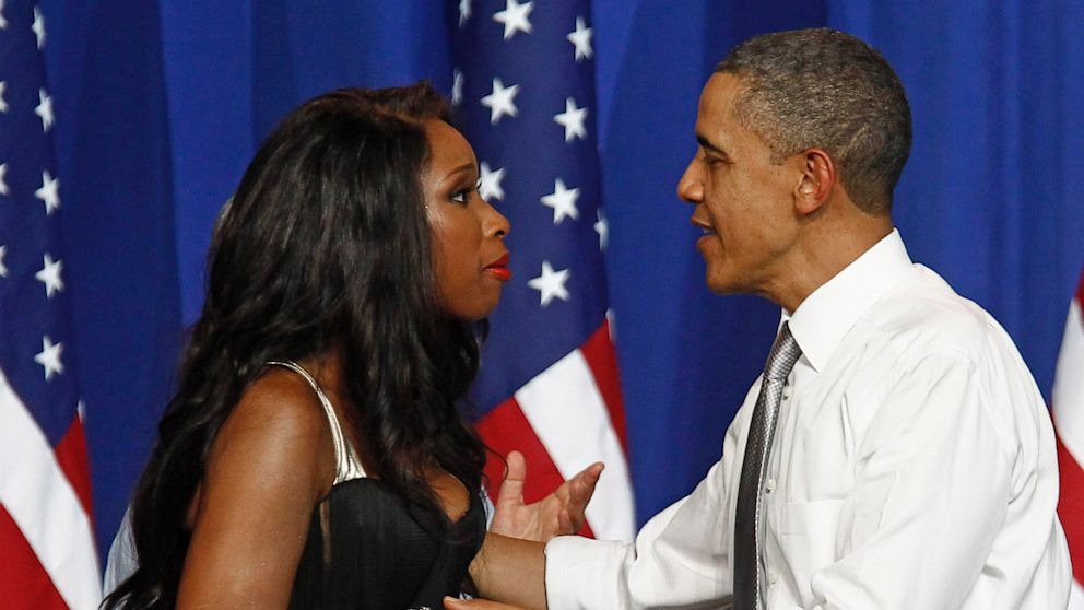 PHOTO: President Barack Obama is greeted by singer Jennifer Hudson at a Democratic National Committee event at the Aragon Entertainment Center in Chicago, in this Aug. 3, 2011 photo.