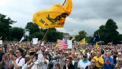 PHOTO: A crowd cheers speaker Glenn Beck during a Tea Party rally on Capitol in Washington, June 19, 2013.