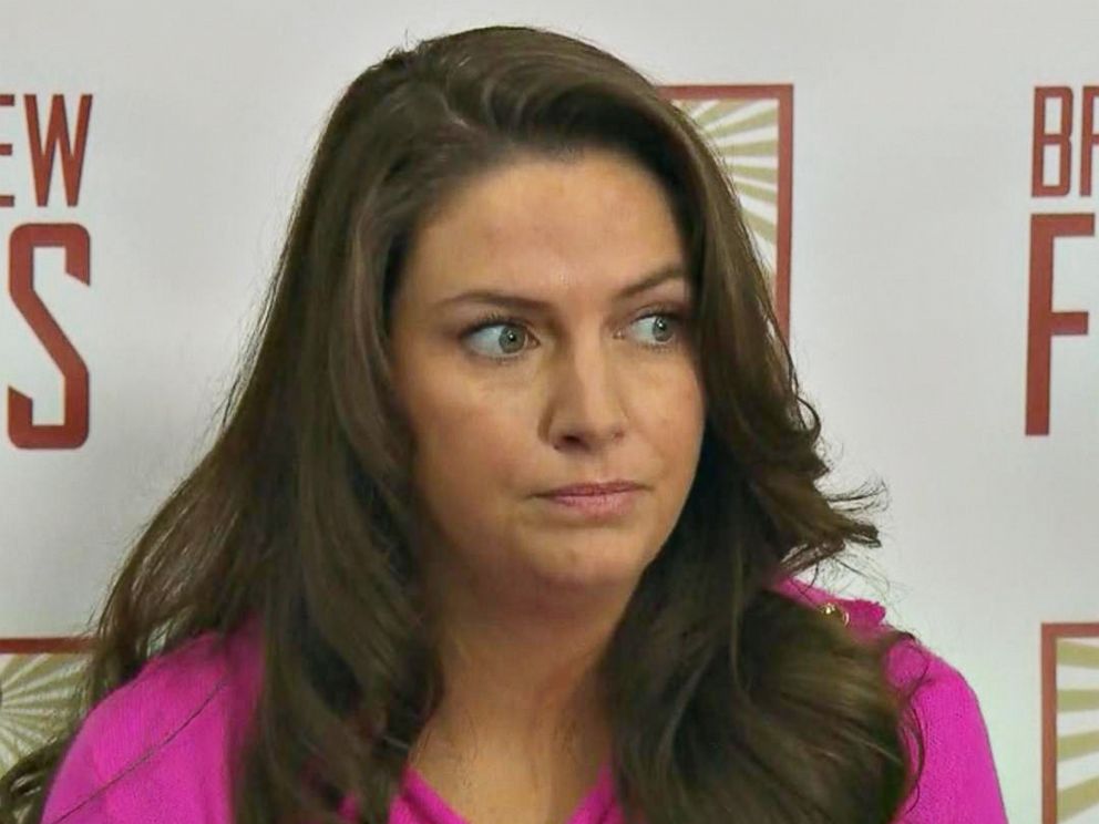 PHOTO: Samantha Holvey, former Miss North Carolina USA 2005, appears at press conference in New York City on Dec. 11, 2017, alongside other women who have publicly accused President Donald Trump of sexual harassment and assault.