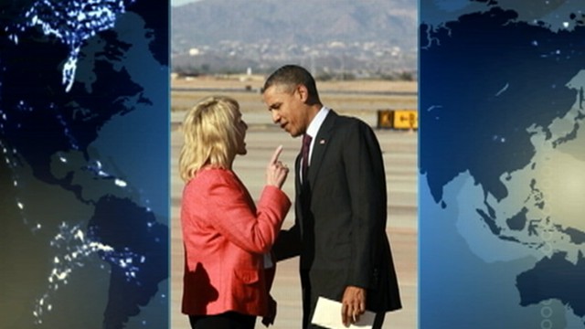 VIDEO: Photo shows Arizona governor pointing her finger at the president.