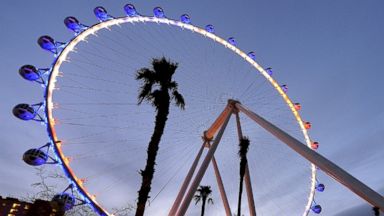 PHOTO: The Las Vegas High Roller at The LINQ, March 30, 2014, in Las Vegas. The 550-foot-tall attraction is the highest observation wheel in the world and features 28 spherical cabins that can hold up to 40 people each.