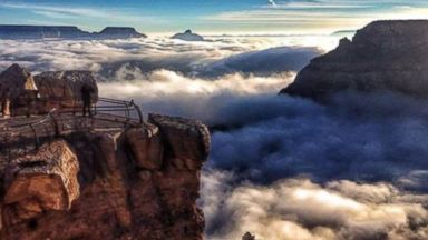 PHOTO: A picture of the Grand Canyon during an "inversion," where clouds fill the canyon