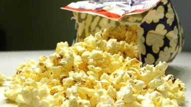 PHOTO: A freshly popped bag of microwave popcorn sits on a table March 12, 2004 in New York City.