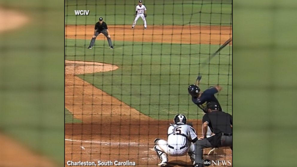 WATCH:  Tim Tebow sends baseball bat flying into the stands