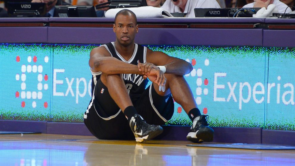 PHOTO: Brooklyn Nets center Jason Collins waits to come into the game during the second half of an NBA basketball game against the Los Angeles Lakers, Sunday, Feb. 23, 2014, in Los Angeles.