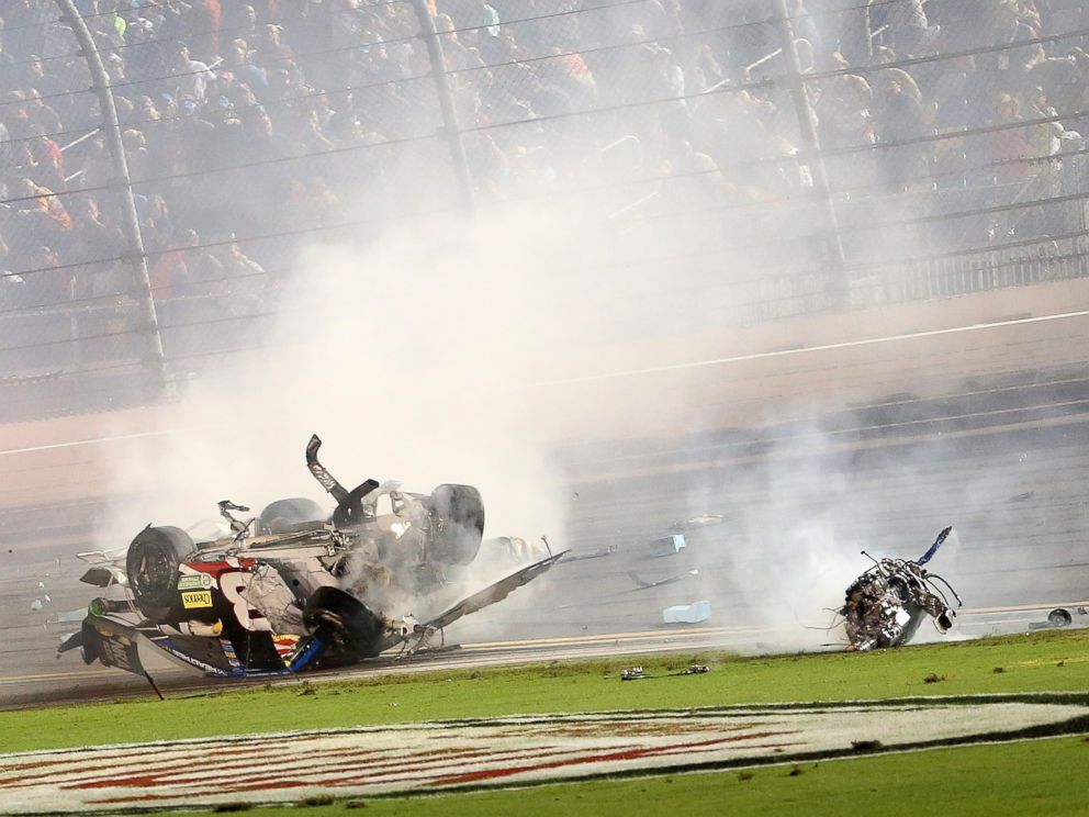PHOTO: Austin Dillon, driver of the #3 Bass Pro Shops Chevrolet, is involved in an on-track incident following the checkered flag during the NASCAR Sprint Cup Series Coke Zero 400 Powered by Coca-Cola at Daytona International Speedway on July 6, 2015.