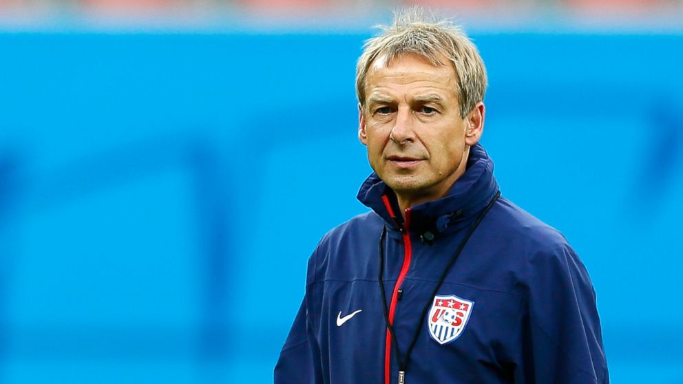 PHOTO: Head coach Jurgen Klinsmann of the United States looks on as the US Mens National Team stretches prior to training at Arena Amazonia on June 21, 2014 in Manaus, Brazil.