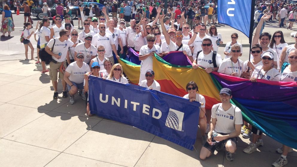 PHOTO: United Airlines was named one of the "Top Companies for Lesbian, Gay, Bisexual and Transgender (LGBT) Equality" for 2013 by Work Life Matters