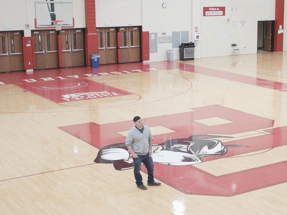 PHOTO: Sam Perkins inside Boston Universitys Case Gym.
