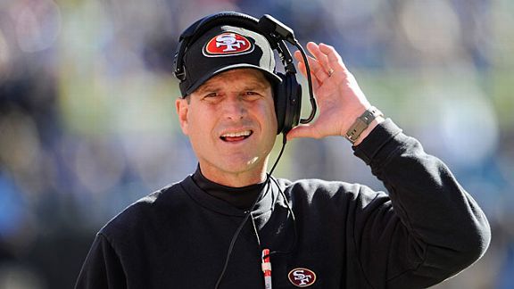 Head coach Jim Harbaugh of the San Francisco 49ers