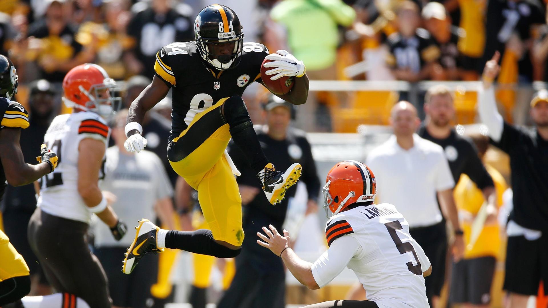 Antonio Brown jumpkicks punter ABC News